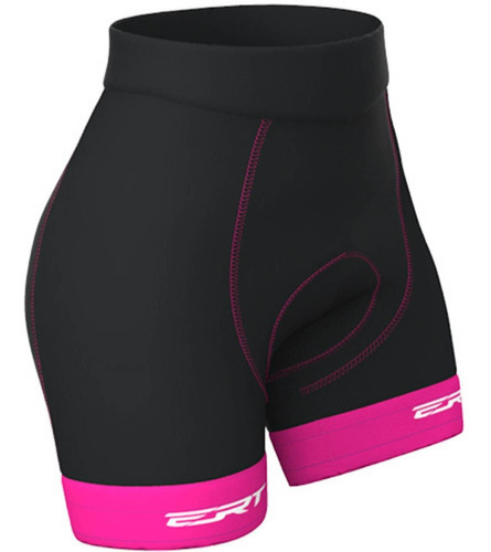 Bermuda Ert Elite Racing Forro Gel Preta E Rosa Confortavel