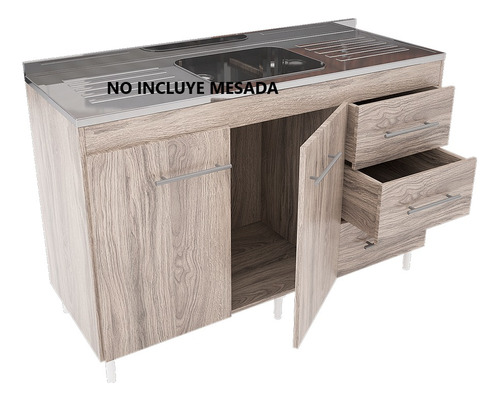 Bajo Mesada Cocina 120 Melamina Muebles Orlandi P