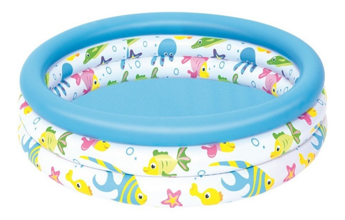 Imagen 1 de 4 de Pileta Inflable Bestway 51008 Fondo Del Mar 3 Aros 101 Lt