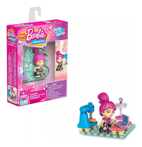 Barbie Diseñadora Mega Construx 26 Piezas Mattel Original.