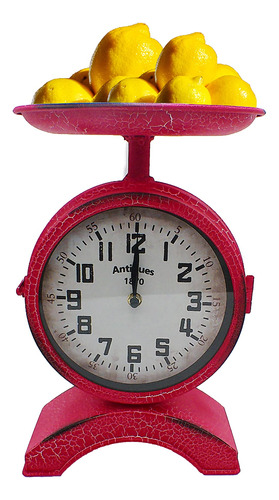 Of Kind Reloj Forma Escala Metal Rojo 2 Cara Mesa Vintage Do
