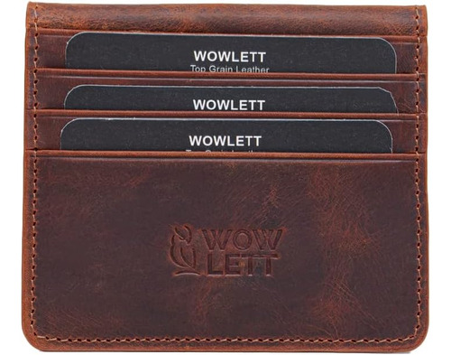 Billetera De Hombre Wowlett Cierre A Presion Ginger Marron