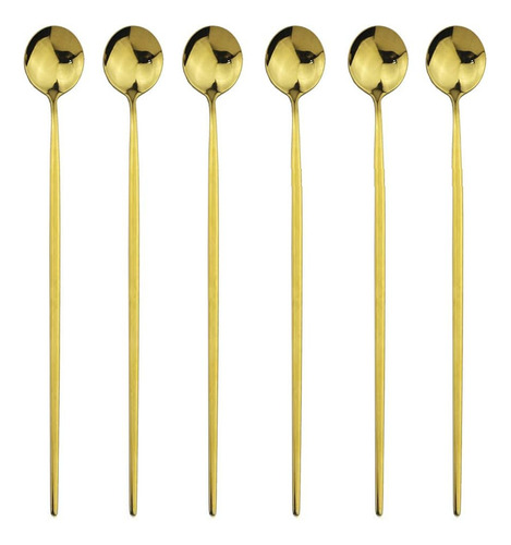 A 6 Cucharas Mango Largo Para Postres Cafe Te Acero