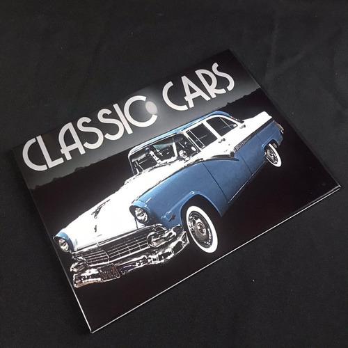 Placa Metal Carro Clássico Anos 60 27x20cm Decoração Azul