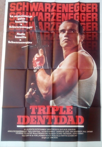 Schwarzenegger Afiche  Original Triple Identidad