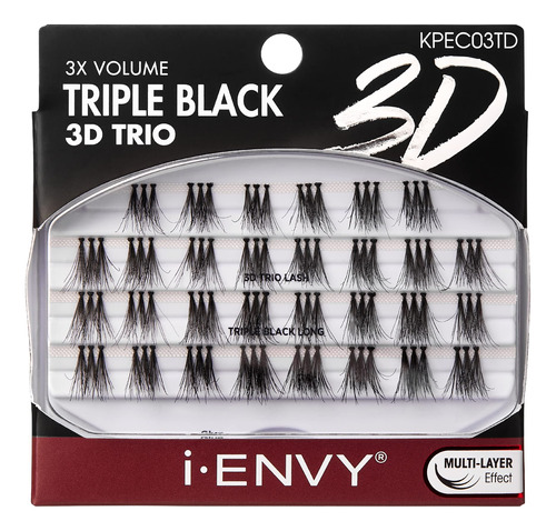 Ienvy Pestanas Postizas, Triple Color Negro, 3d, Pestanas In