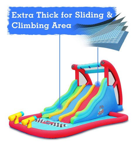 Juego Inflable Para Niños Con Toboganes, Escalada Y Alberca.