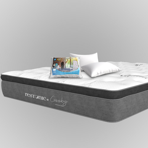Colchón Restonic King Size Cros + 2 Almohadas Memory Foam