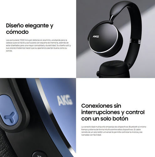 Fones de ouvido Bluetooth Samsung sem fio Akg Y500 33 horas rosa