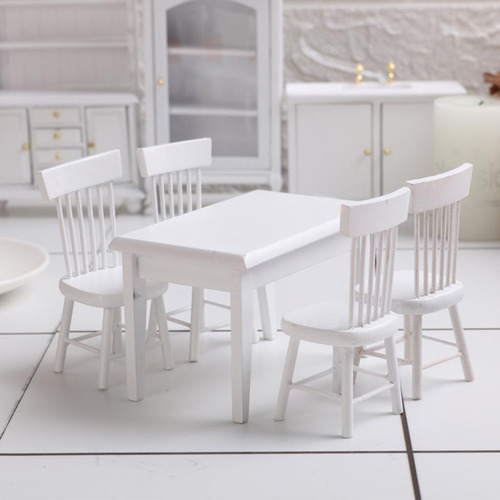 Xfw3 1/12 Miniatura Miniatura Muebles De Silla Blanca Sin