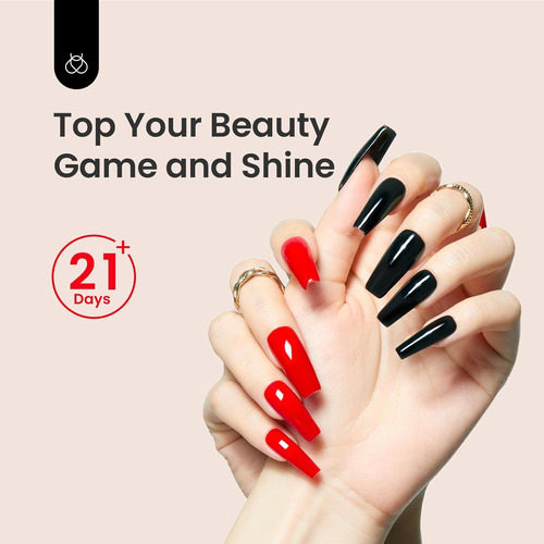 Kit De Top Coat Para Uñas Transparente Brillante 2 Pzs 15 M Transparente