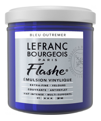 Tinta Acrílica Tela Flashe Lefranc 125ml S1 043 Ultramarine