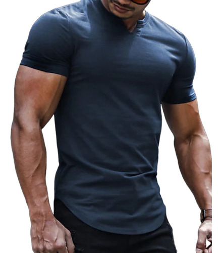 Nueva Camiseta Casual Elegante Con Cuello En V Para Hombre