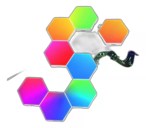Juego De 8 Paneles De Luz Hexagonales - Luces Led Rgb Sincro