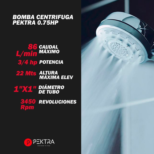 Imagen 3 de 6 de Bomba Agua Limpia Pektra 550 W Sumergible 220 V Eleva 7,5 M
