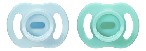 Tommee Tippee Ultra Light Chupon Ultraligero 2 Pza 0-6 Meses Color Celeste/aqua