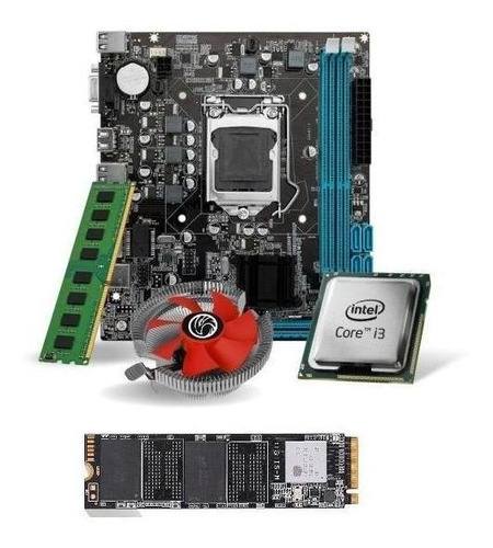 Kit Pl Mãe H61 + Proc. I3 3220 + Mem. 8gb Ddr3 + Cooler