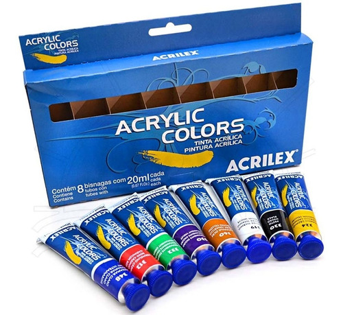 8 Pinturas Acrilicas - Pomos Colores Acrilex