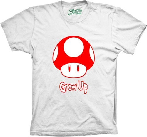 Camisa, Camiseta Silk Super Mario Grow Up Divertida Premium