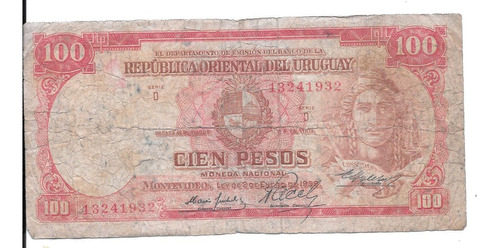 Liquido Billete De Uruguay.  100 Pesos 1939