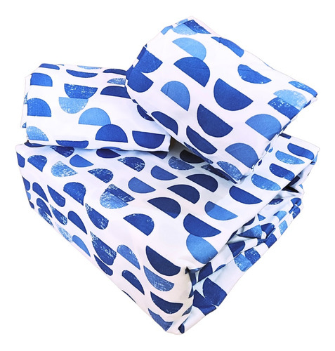 Especial Sábanas Koala Microfibra Estampada King Size Diseño De La Tela Media Luna Azul