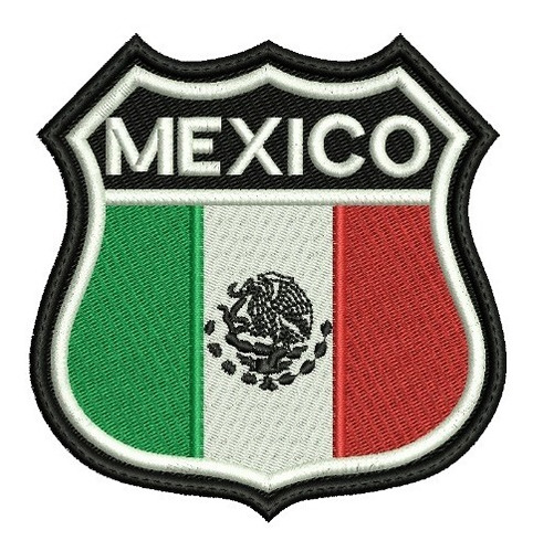 Bandera De Mexico Parche Bordado Tipo Ruta Biker 10cm