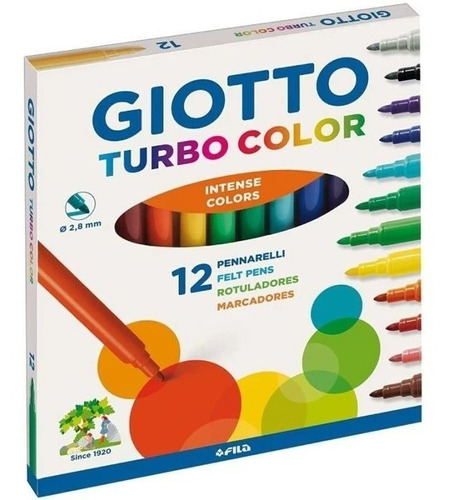 Marcadores Turbo Finos Giotto (12 Colores) Cadaques Kids