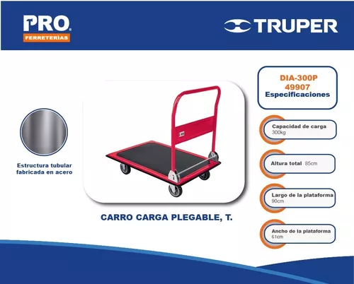 Carro D/carga Plegable C/plataforma 300 Kg. Pretul Dia-300p –