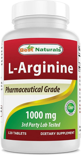 L-arginina Best Naturals 1000 Mg 120 Capsulas Suplemento Fit