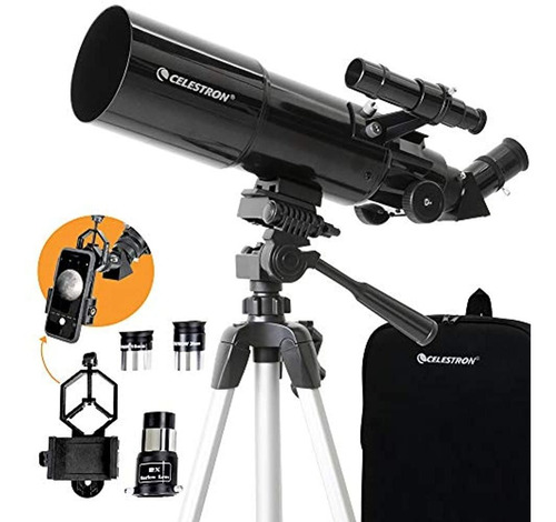 Celestron - Visor De Viaje De 80 Mm - Telescopio Refractor P