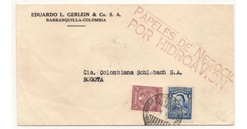 Sobre Scadta Eduardo L. Gerlein Barranquilla A Bogotá 1930