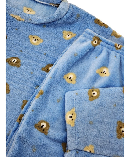 Abrigo Conjunto Adulto Plush Pijama Fleece Para Inverno