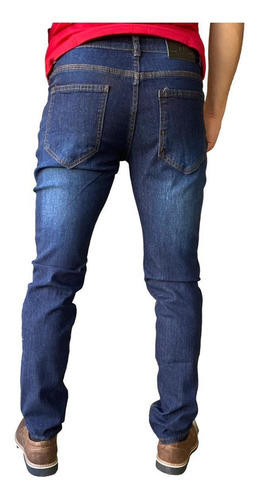 Imagen 3 de 6 de Pantalón Jeans Elasticado Hombre Skinny Semipitillo