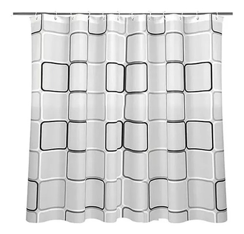 Cortina De Baño Lavable Tela Poliestér 1.8 × 1.8m Impermeabl