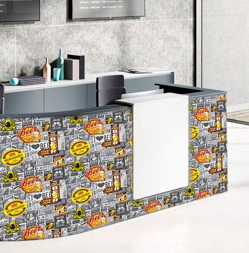 Imagem 3 de 4 de Papel De Parede Adesivo Casual Beer Envelhecido 310x58cm