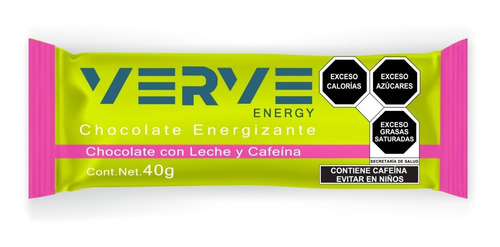 Verve Energy: Chocolate Energizante Con Leche Y Cafeína 12pz