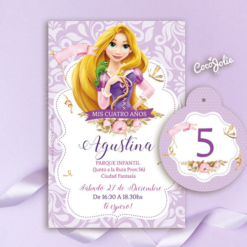 Kit Imprimible Rapunzel, Princesas, Editable, Cumple