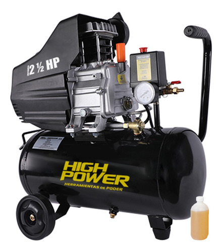 Compresor De Aire Electrico High Power 24 Lts 2hp 135 L/min Color Negro Fase eléctrica Monofásica Frecuencia 60 hz
