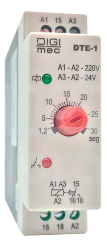 Rele De Tempo Eletrônico Dte-1 30 Segundos 24 - 220v Digimec