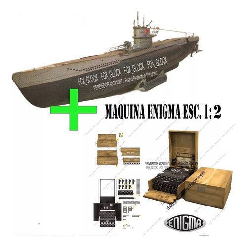 Submarino U 570 + Maquina Enigma Papercraft