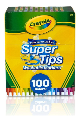 Plumones Crayola 100 Colores Supertips Delgados 