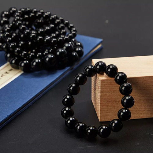 L Pulsera De Obsidiana Negra Natural Feng Shui, 2 Unidades