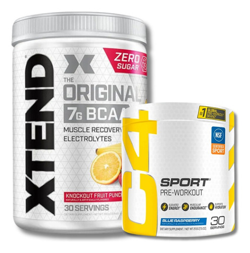 Pre Entreno C4 Sport 30 Serv  + Bcaa Xtend 30 Serv