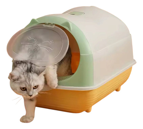 Caja De Arena Para Gatos Con Tapa Neutraliza Olores Con Pala Verde