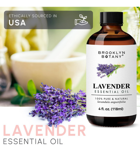 Aceite Esencial De Lavanda 118 Ml Puro Y Natural Con Gotero,