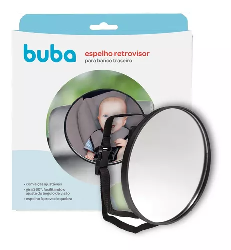 Espelho Retrovisor - Banco Traseiro - Preto - Buba