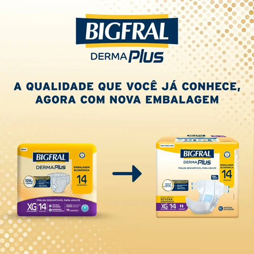Fralda Bigfral Derma Plus Econômica Xg 14 Unidades