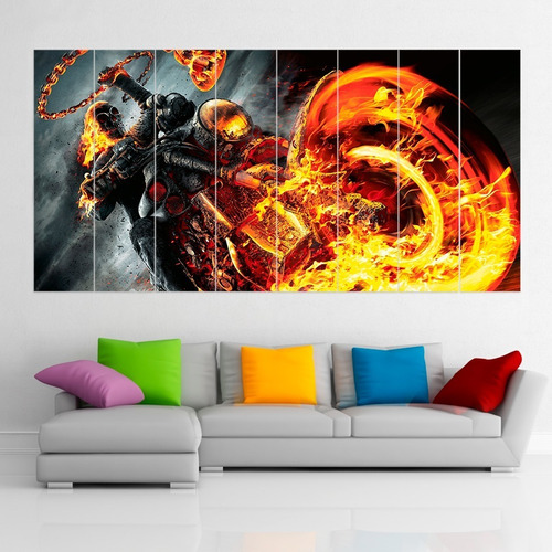 Cuadro Poliptico Ghost Rider Marvel Comics Art Xxl 192x100cm