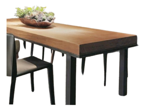 Mesa Retangular Lucali Mdf Ferro 185x80x90 Cm