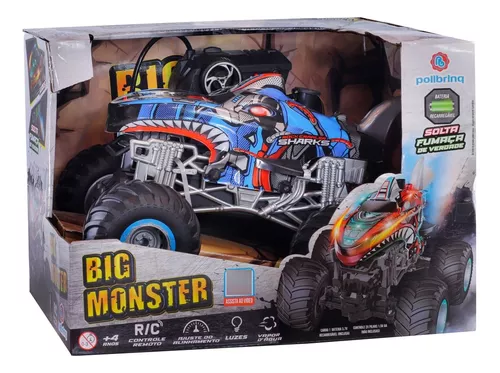 Carrinho De Controle Remoto Monster Truck Azul Polibrinq